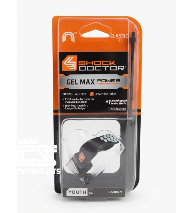 Shock Doctor Gel Max Mouthguard YOUTH - CARBON 6901Y-BU